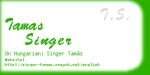 tamas singer business card